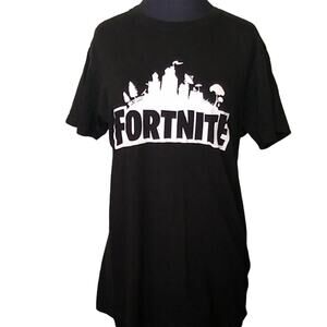 Fortnite Unisex SZ Large Black White T Tee Shirt 100% Cotton
